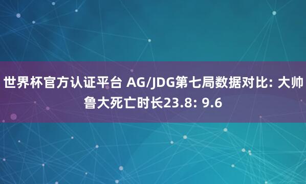 世界杯官方認(rèn)證平臺(tái) AG/JDG第七局?jǐn)?shù)據(jù)對比: 大帥魯大死亡時(shí)長23.8: 9.6