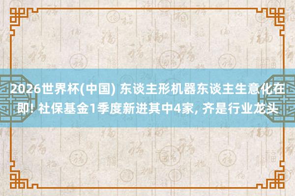 2026世界杯(中國) 東談主形機(jī)器東談主生意化在即! 社保基金1季度新進(jìn)其中4家， 齊是行業(yè)龍頭